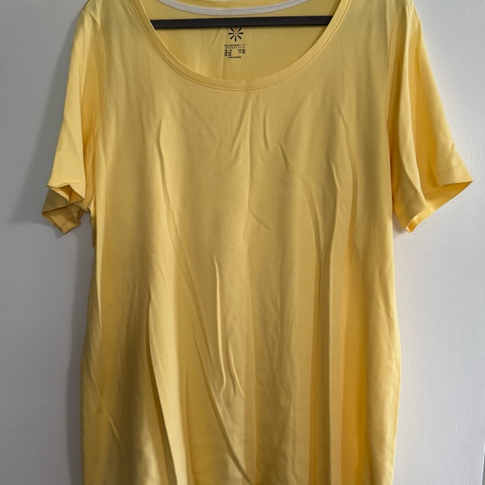 Isaac Mizrahi Yellow Oversized Short Sleeve T-Shirt